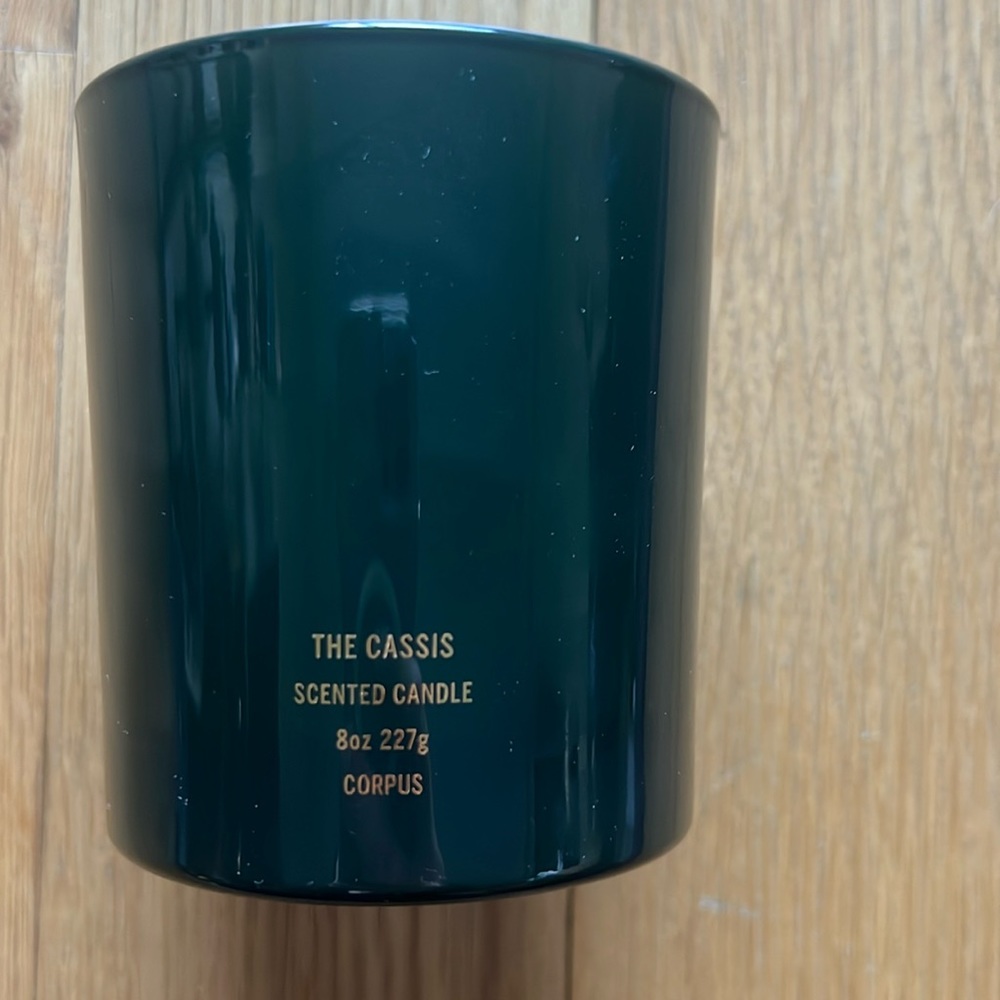 Corpus candle jar and box.